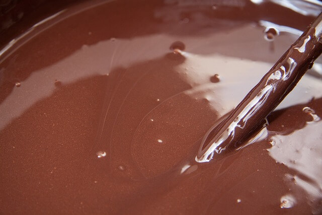 A close-up of a chocolate liquidDescription automatically generated